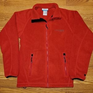 Columbia Men's Size S Fleece Fleece Red Polyester Titanium Interchange